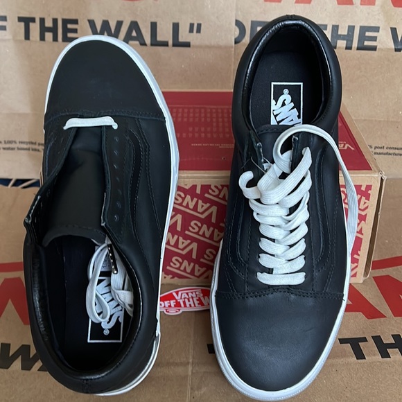Vans Old Skool Stacked Platforms Shiny Black/True White Men’s - Picture 13 of 16